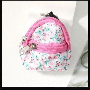 3/$20 Floral Print Mini Backpack Coin Purse Key Chain Ring & Purse Bag Charm